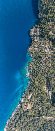Natural landscape of summer Turkey beach on sea of blue and turquoise colorの写真素材
