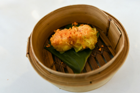 Chinese food Dim Sum,Shrimp Dumplings, Sprinkled with Shrimp Eggs.の写真素材