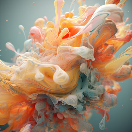 abstract colored ink in water. 3d rendering, 3d illustration.の素材