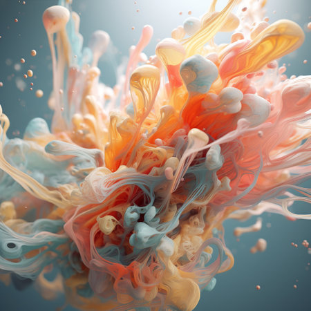 Colorful ink in water. 3d rendering, 3d illustration.の素材
