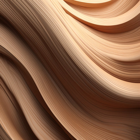 3d render of abstract background with smooth wavy lines in brown colorsの素材