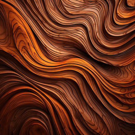 Wooden texture with wavy lines. Abstract background for design.の素材