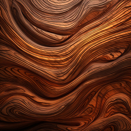 Wooden texture with wavy lines, 3d rendering. Computer digital drawing.の素材