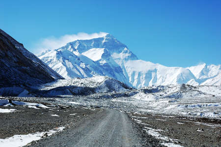 Scenery of Mount Everest in Tibet Chinaの写真素材