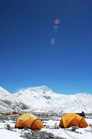 Landscape of Mount Everest from the north faceの写真素材