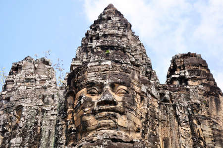 Landscape of historical religious ruins at Angkor Wat,Cambodiaの写真素材