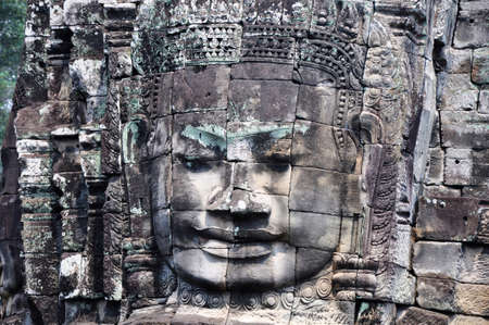 Landscape of historical religious ruins at Angkor Wat,Cambodiaの写真素材