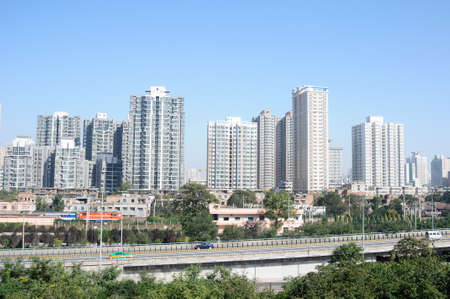 Modern apartment buildings in Chinaの写真素材