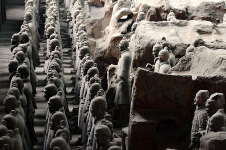 The famous terracotta warriors in Xian Chinaのeditorial素材