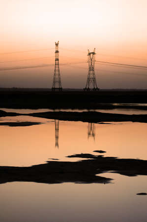 Landscape of sunset at the riversideの写真素材