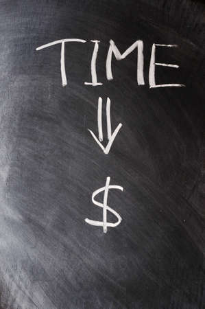 Time is Money written on blackboard