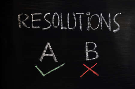Choice of resolutions written with chalk on a blackboard