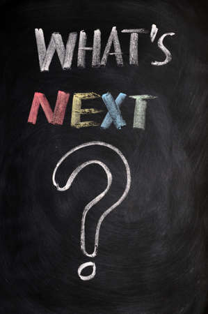 What's next with a big question mark drawn with chalk on a blackboard