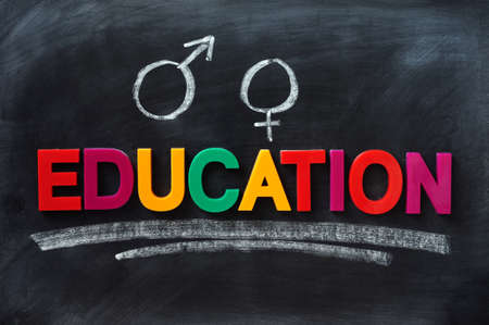 Sex education concept on a smudged blackboard Sex education concept on a smudged blackboard