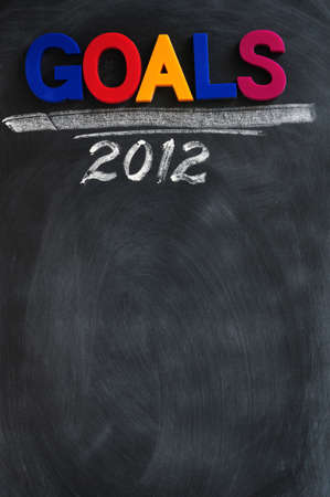 Goals background with copy space on a blackboard