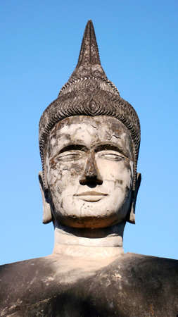 Famous historic buddha sculpture in the Laosの写真素材