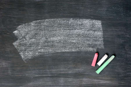 Smudged blackboard background with chalk and copy spaceの写真素材
