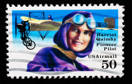 USA - CIRCA 1993 : stamp printed in USA showing Harriet Quimbly American pioneer pilot, circa 1993 