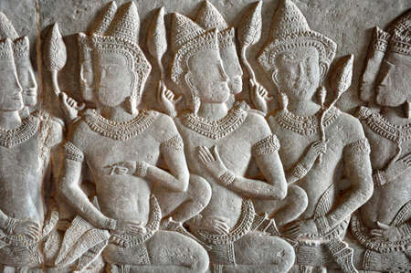 Landmark of the ancient ruins at Angkor,Cambodiaの写真素材