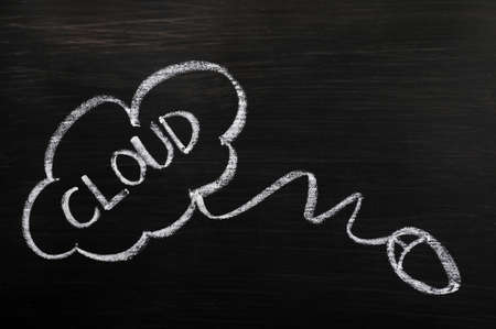 Cloud computing drawn on a blackboardの写真素材