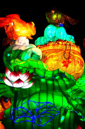 Traditional Chinese lanterns at the Lantern Festivalの写真素材