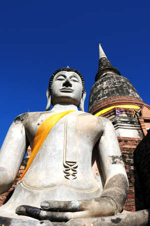 Ancient buddhist wat in Ayutthaya, Thailandの写真素材
