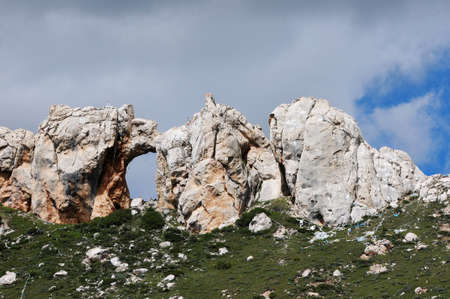 Landscape of mountains in Tibet in the summer
