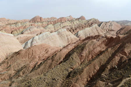 Colorful mountains of Danxia landform in Gansu, Chinaの写真素材