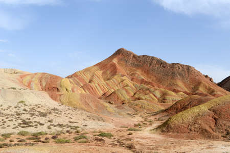 Colorful mountains of Danxia landform in Gansu, Chinaの写真素材