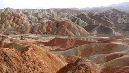 Colorful mountains of Danxia landform in Gansu, Chinaの写真素材