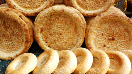 Bread and cakes or Nam in Xinjiang, Chinaの写真素材