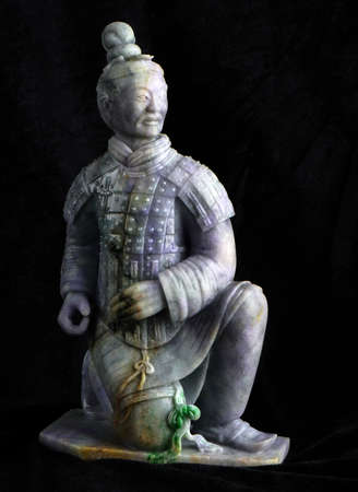Ancient jade carving of terra-cottaのeditorial素材