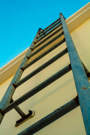 fixed ladder outside buildingの写真素材