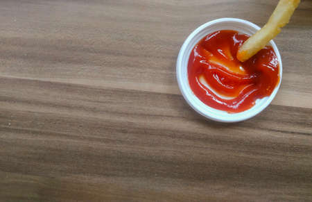 Tomato sauce with French fries