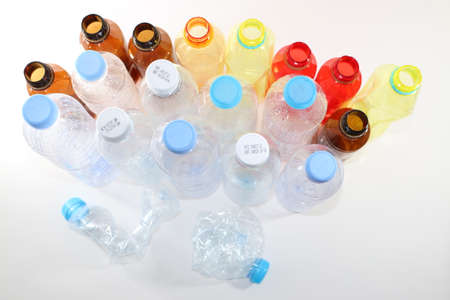 Close up of plastic bottle, Water Bottle, Packing, recyclable waste isolated on white background.