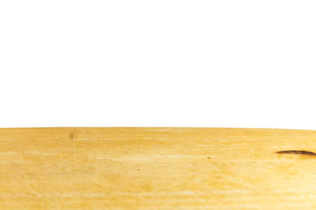 Clipping path free. Cutting board wood isolated on half white background.の写真素材
