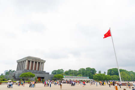 HANOI/VIETNAM - JULY 29: Ho Chi Minh Mausoleum in the holiday is the final resting place of...