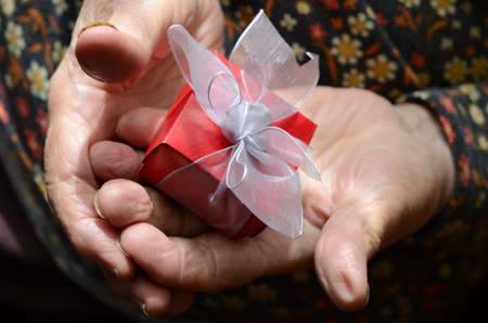 gift on handsの写真素材