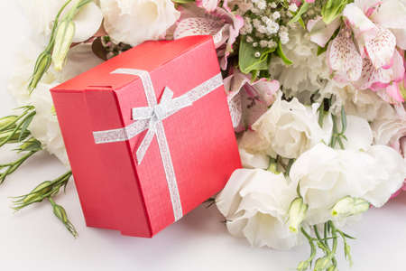 gift and bouquetの写真素材