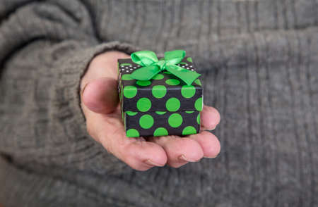 holding giftの写真素材