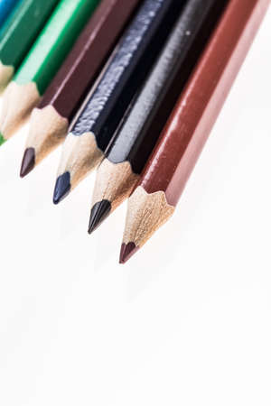 color pencils on whiteの写真素材