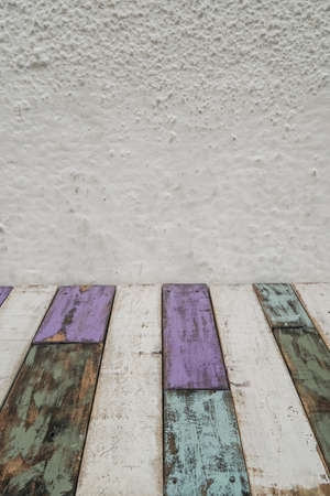 vintage wooden table as a backgroundの写真素材