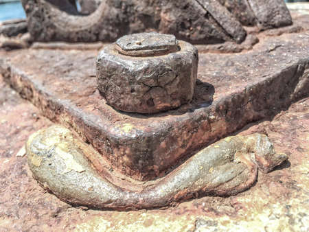 closeup of an old and rusty screwの写真素材