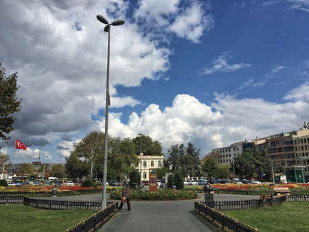 A park in Kadikoy district of Istanbul in Turkey.のeditorial素材