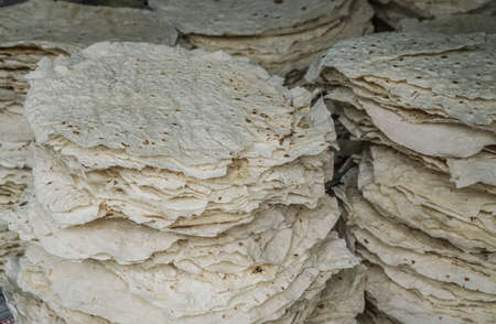 Homemade filo dough leaves as a background
