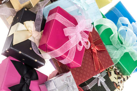Colorful gift boxes as a background