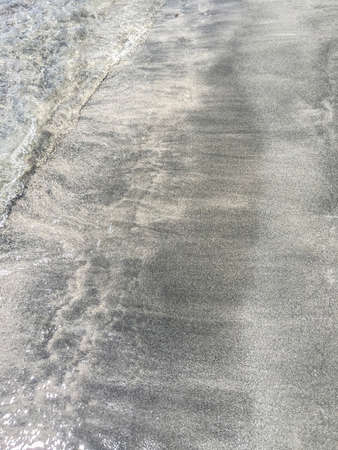 Soft wave of sea on a sandy beach in summer with copy space