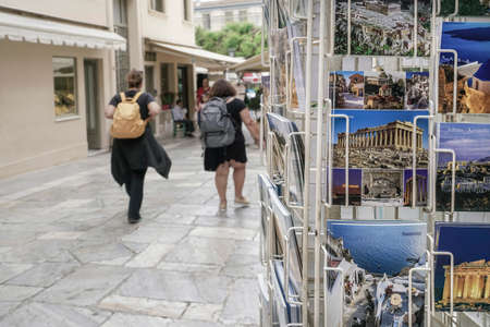 A souvenir shop in Athens, Greece.のeditorial素材