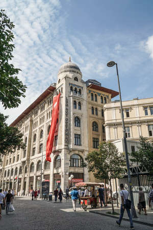 View of Legacy Ottoman Hotel Eminonu, the historical and touristic district of Istanbul in Turkey. This hotel was designed in 1911.のeditorial素材