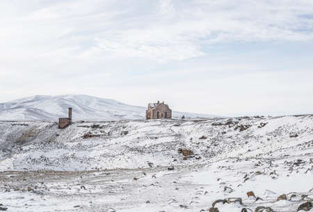 Ani Ruins that was Armenian capital in the past, now is plateau with the ruins of churches near the Turkish Armenian border.のeditorial素材
